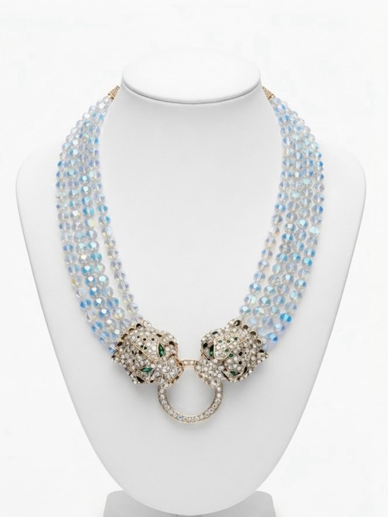 eye candy Jewelry - NWT ⚜️💎⚜️ Eye Candy Los Angeles Double Leopard Glass Bead Statement Necklace